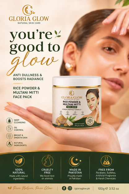 Gloria Glow Rice Powder & Multani Mitti Face Pack
